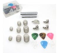 Cheerock Guitar Slide Tone Bar Set, Includes Metal Thumb & Finger Picks, Celluloid Picks, Silicone Finger Protectors for Electric, Lap Steel, Hawaiian Guitars, Guitar Accessories Kit in Box