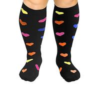 Cheeroyal 1 Pair Plus Size Compression Socks for Women and Men, 20-30mmhg Extra Large Wide Calf Knee High Stockings for Circulation Support