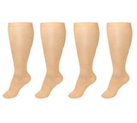 Cheeroyal 2 Pair Plus Size Compression Socks for Women Men Flight Socks Knee High Support Compression Socks Wide Calf Medical Compression Stocking Plus Size Running Socks (3XL, WQH144-6)