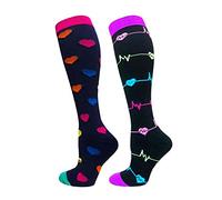 Cheeroyal 2-Pairs Compression Socks 20-30mmHg for Men Women Recovery Nurse Running Maternity Pregnancy Flight Travel Medical Sport S/M
