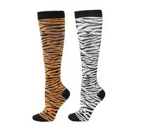 Cheeroyal 2 Pairs Compression Socks for Men & Women 15-20 mmHg is Best for Athletics, Running, Flight Travel, Support (UK, Alpha, S, L, Regular, Regular, L-XL, YSZ06-12+32)