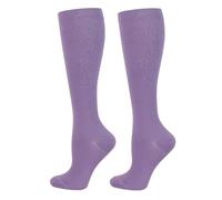 Cheeroyal 2 Pairs Compression Socks for Women Men Circulation-Best Support for Nurses,Running,Athletic,Travel (UK, Alpha, S, L, Regular, Regular, L-XL, Purple)