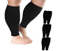 Cheeroyal 2XL-7XL Plus Size Calf Compression Sleeve for Men & Women Knee High Leg Sleeves for Varicose Veins Circulation, Edema (3pcs-Black, 3XL)