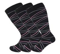 Cheeroyal 3 Pack Plus Size Compression Socks for Women and Men, 20-30mmhg Extra Large Wide Calf Knee High Stockings for Circulation Support (6XL, YSZ06-23)