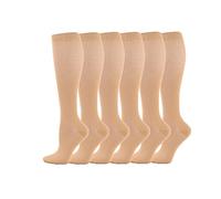 Cheeroyal 6-Pairs Compression Socks 20-30mmHg for Men/Women Recovery Nurse Running Maternity Pregnancy Flight Travel Medical Health Sport (S, 8)