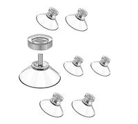 Cheeroyal 6 PCS Sucker Cups, 32/41/53 mm Plastic Sucker Pads Round Threads Suction Cups with knurled nut clear for Hanging Extra Strong Suction Holder (32mm)