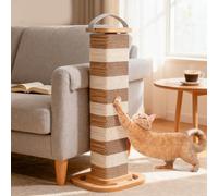CheerPals Cardboard Cat Scratching Post 4-Way Rotation, 5-Layer Corrugated Cardboard Cat Scratcher, Replaceable Scratch Post to Protect Sofa, 62cm Hight