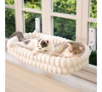 CheerPals Cat Window Bed, Soft Removable Reversible Cover Hammock, Foldable Cat Bed with Sturdy Steel Frame and Suction Cups, Holds up to 18kg