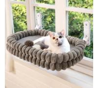 CheerPals Cat Window Bed, Soft Removable Reversible Cover Hammock, Foldable Cat Bed with Sturdy Steel Frame and Suction Cups, Holds up to 18kg