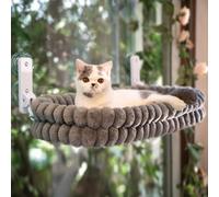 CheerPals Cat Window Bed, Soft Removable Reversible Cover Hammock, Foldable Cat Bed with Sturdy Steel Frame and Suction Cups, Holds up to 18kg
