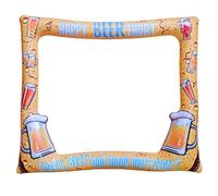 Cheers and Beers Happy BEERthday Inflatable Selfie Photo Frame Props for Pictures & Decors Beer Themed Happy Birthday Blow Up Picture Frame for 20th 30th 40th 50th 60th 70th and more Birthdays