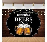 Cheers And Beers Mug Theme Photography Backdrop Retro Rustic Wooden Board Background Birthday Party Decoration Cake Table Banner 300x200CM