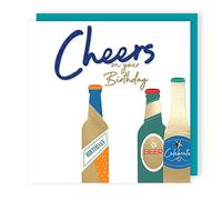 Cheers Beer Bottles Bright Embellished Birthday Greeting Card Luminous Cards LU008