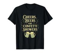 Cheers Beers and Confetti Showers Beer Mug Design T-Shirt