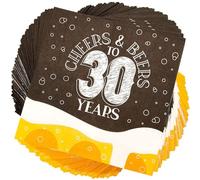 Cheers & Beers to 30 Years Paper Napkins (6.5 in, 100 Pack)