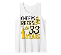 Cheers & Beers to 33 Years Thirty-Third Birthday Celebration Tank Top