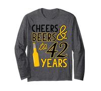 Cheers & Beers to 42 Years Forty-Second Birthday Celebration Long Sleeve T-Shirt