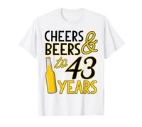 Cheers & Beers to 43 Years Forty-Third Birthday Celebration T-Shirt
