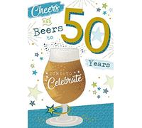 Cheers & Beers to 50 Years 50th Beer Design Happy Birthday Card