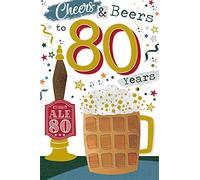 Cheers & Beers to 80 Years 80th Beer Design Happy Birthday Card