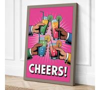 Cheers Celebration Pop Art Canvas Wall Art Print 36x24 Inch (91 x 61 cm)