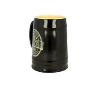 Cheers from Wales Cymru Black or Red Ceramic Stein Tankard Mug UK (Black)