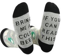 Cheers!!! Funny Socks For Beer Enthusiast -’’IF YOU CAN READ THIS,BRING ME A COLD BEER’’ Gifts To Love Beer Mother Father Friends Husband Wife (UK, Alpha, One Size, Regular, Regular, B-Black)