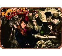 Cheers Iron On Transfer #1 Poster Retro Metal Tin Vintage Sign 12 X 8 Inch Bar Music Club Man Cave Room Wall Decor
