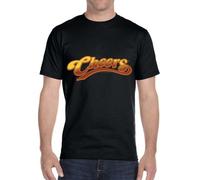 Cheers Mens' TV Show '80s '90s Logo Icon Funny Bar Crewneck Men T Shirt Black