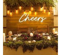 Cheers Neon Sign USB Powered with Dimmable Switch,LED Neon Light Sign for Wall Background Decor,Cheer Light Up Sign Neon for Bar Birthday Party Wedding 15 * 5.5in(Warm White)