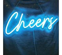 Cheers Neon Sign USB Powered with Dimmable Switch,LED Neon Light Sign for Wall Background Decor,Cheer Light Up Sign Neon for Bar Birthday Party Wedding 15 * 5.5in(Blue)