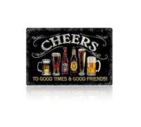 Cheers Signs and Plaques,Bar Accessories for Home Pub,Cheers Plaque Sign for Home Garden Bar Accessories Outdoor Indoor Decorations with Friends Enjoy Good Time