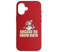 Cheers Snow Days Cute Snowman Christmas Winter Holiday Retro Case for iPhone 16