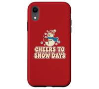Cheers Snow Days Cute Snowman Christmas Winter Holiday Retro Case for iPhone XR