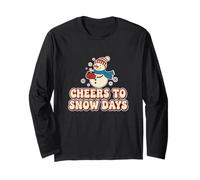 Cheers Snow Days Cute Snowman Christmas Winter Holiday Retro Long Sleeve T-Shirt