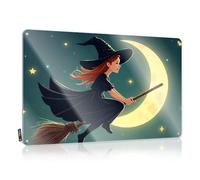 Cheers Tin Sign A Witch Flying On A Broomstick Under The Moon. Tin Sign Bar Signs For Home Bar Wall Coffee Tin Sign(30X40CM)
