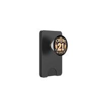 Cheers to 21 Retro Celebration Drinks Party Theme Graphic PopSockets PopWallet for MagSafe