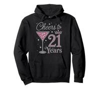 Cheers to 21 Years Old 21st Birthday Fabulous Queens Pullover Hoodie