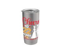 Cheers to 22 Years Happily Ever After 22nd Anniversary Marry Stainless Steel Insulated Tumbler