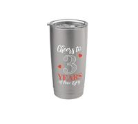 Cheers to 3 Years - 3rd Wedding Anniversary Stainless Steel Insulated Tumbler