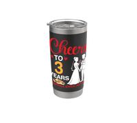 Cheers to 3 Years Happily Ever After 3rd Anniversary Married Stainless Steel Insulated Tumbler