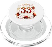 Cheers To 33 Years Old Wedding Anniversary 33rd Birthday PopSockets PopGrip for MagSafe