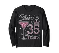 Cheers to 35 Years Old 35th Birthday Fabulous Queens Long Sleeve T-Shirt