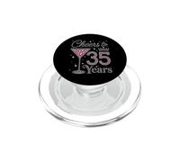 Cheers to 35 Years Old 35th Birthday Fabulous Queens PopSockets PopGrip for MagSafe