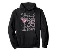 Cheers to 35 Years Old 35th Birthday Fabulous Queens Pullover Hoodie