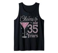 Cheers to 35 Years Old 35th Birthday Fabulous Queens Tank Top