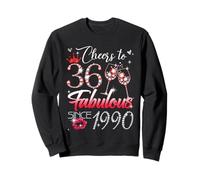 Cheers to 36 Fabulous Since 1990 36th Birthday Women Girls Sweatshirt