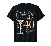 Cheers to 40 Years Old 40th Birthday Party Woman Queen T-Shirt