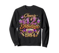 Cheers To 42 Years Old Wedding Anniversary 42nd Birthday Sweatshirt