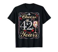 Cheers to 42 Years Old Wedding Anniversary 42nd Birthday T-Shirt